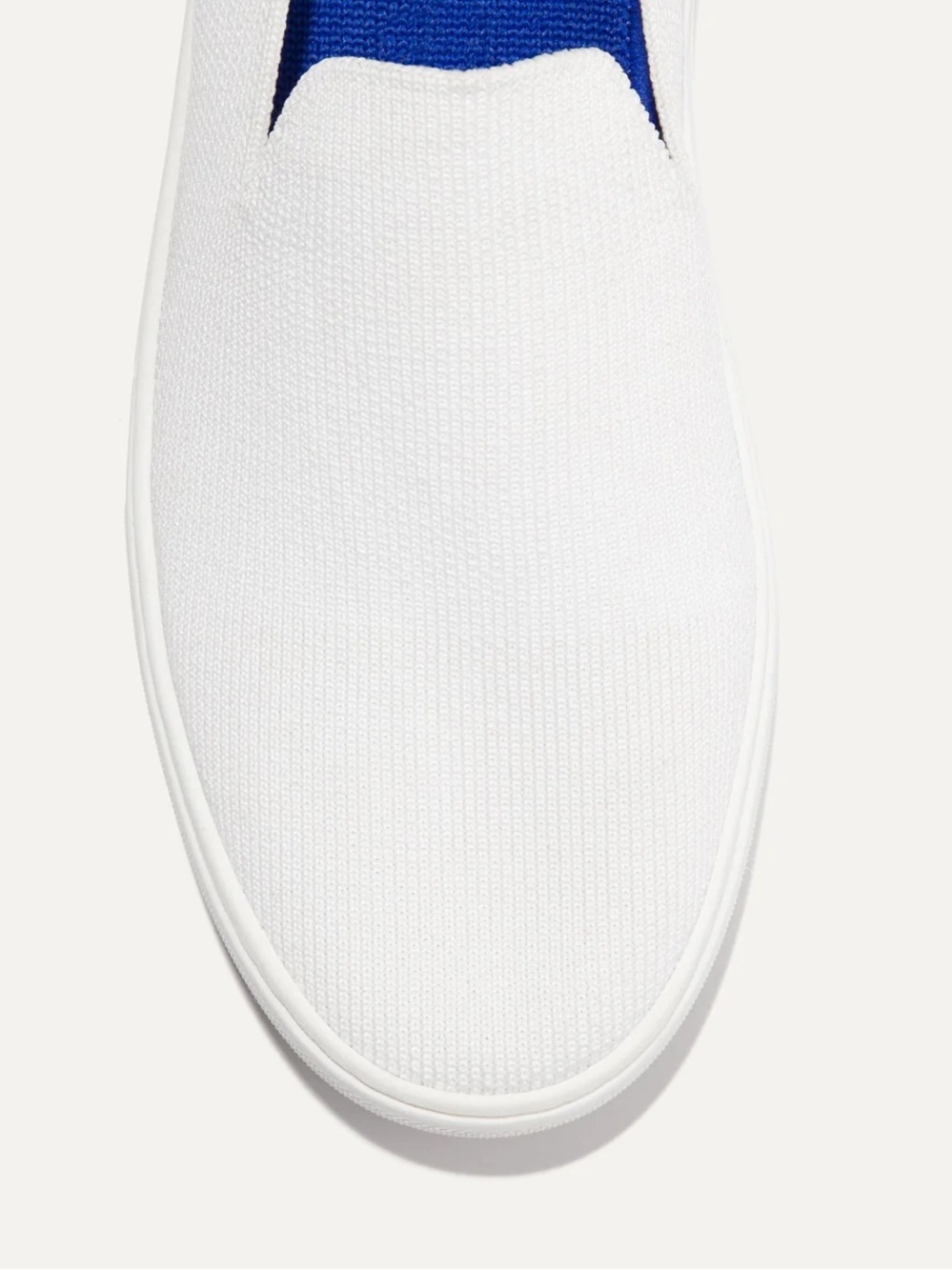 Rothy's White Slip-On Sneaker with Blue Heel Trim Sz 11.5 - Picture 6 of 10